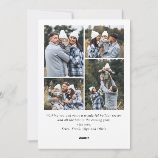 Whimsical Hand getrokken Christmas Bow Ribbon 5 Fo Feestdagenkaart (Achterkant)