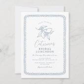 Whimsical Hand getrokken citroen | Blauw Vrijgezel Kaart (Voorkant)