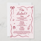 Whimsical Hand getrokken Cocktail Bachelorette Par Kaart (Achterkant)