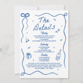 Whimsical Hand getrokken Cocktail Bachelorette Par Kaart (Achterkant)