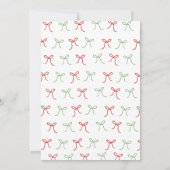 Whimsical Hand Getrokken Coquette Bows Christmas P Kaart (Achterkant)