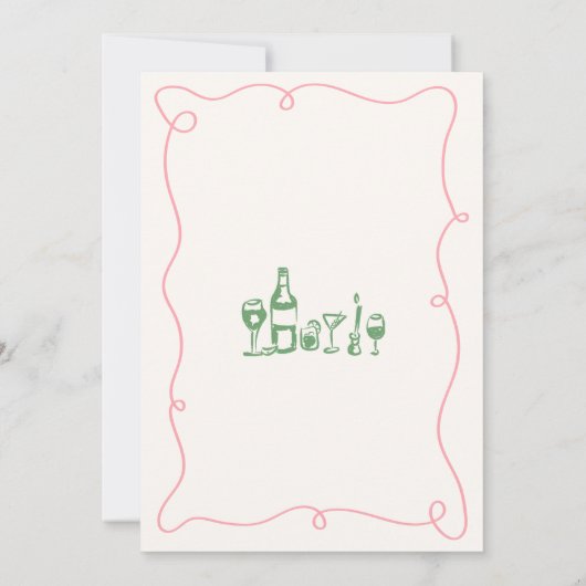 Whimsical Hand getrokken Couple's Douche Kaart (Achterkant)