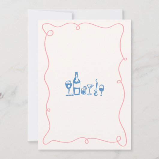 Whimsical Hand getrokken Couple's Douche Kaart (Achterkant)