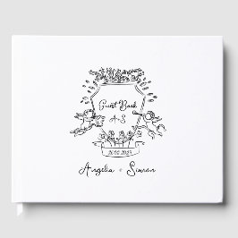 Whimsical Hand getrokken Crest Gastenboek
