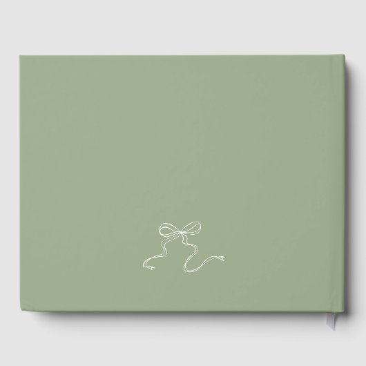 Whimsical Hand getrokken Crest Sage Green Wedding Gastenboek (Achterkant)