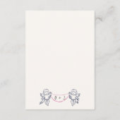Whimsical Hand getrokken Cupido Cherub bruiloft de Informatiekaartje (Achterkant)