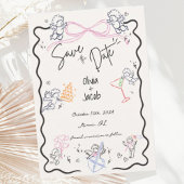 Whimsical Hand getrokken Cupido Scribble Bow Bruil Kaart