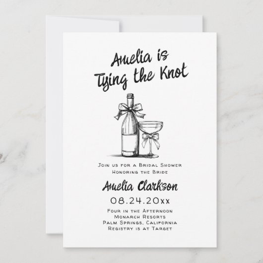 Whimsical Hand Getrokken De Knoop Bind Kaart (Voorkant)