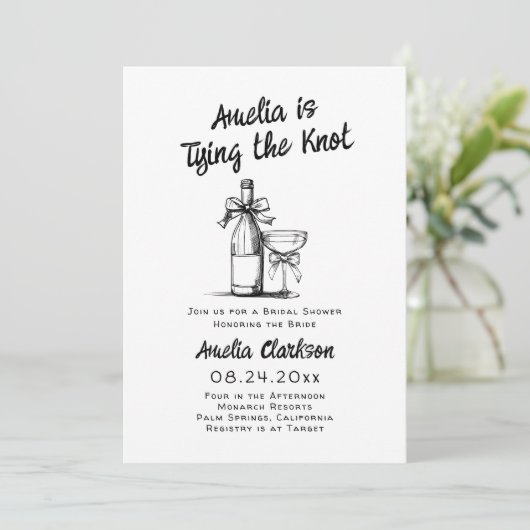 Whimsical Hand Getrokken De Knoop Bind Kaart (Staand voorkant)