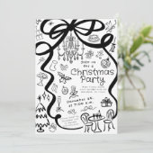 Whimsical Hand getrokken Dinner Party Uitnodiging (Staand voorkant)