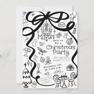 Whimsical Hand getrokken Dinner Party Uitnodiging