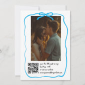 Whimsical Hand getrokken Doodle Blauwe Foto bruilo Kaart (Achterkant)