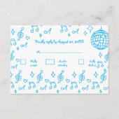 Whimsical Hand getrokken Doodle Blue Wedding RSVP Informatiekaartje (Voorkant)