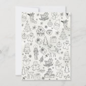 Whimsical hand getrokken doodle Christmas Party Kaart (Achterkant)