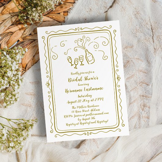 Whimsical Hand getrokken Doodle Custom Vrijgezelle Kaart