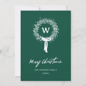 Whimsical Hand Getrokken Doodle Krans Kerstfoto Feestdagenkaart (Voorkant)