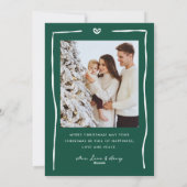 Whimsical Hand Getrokken Doodle Krans Kerstfoto Feestdagenkaart (Achterkant)