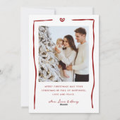 Whimsical Hand Getrokken Doodle Krans Kerstfoto Feestdagenkaart (Achterkant)