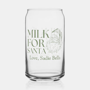 Whimsical Hand getrokken Doodle Melk voor de Kerst Blikvorm Glas