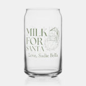 Whimsical Hand getrokken Doodle Melk voor de Kerst Blikvorm Glas (Achterkant)