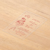 Whimsical Hand getrokken Doodles bruiloft Acryl Uitnodigingen (Laagn)