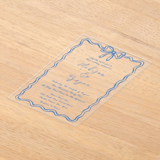 Whimsical Hand getrokken Doodles bruiloft Acryl Uitnodigingen (Laagn)