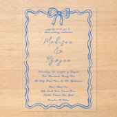 Whimsical Hand getrokken Doodles bruiloft Acryl Uitnodigingen (Voorkant)