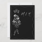 Whimsical Hand getrokken Doodles bruiloft Kaart (Achterkant)