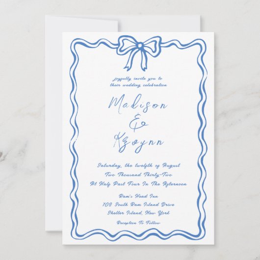 Whimsical Hand getrokken Doodles bruiloft Kaart (Voorkant)