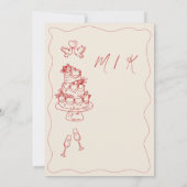 Whimsical Hand getrokken Doodles bruiloft Kaart (Achterkant)