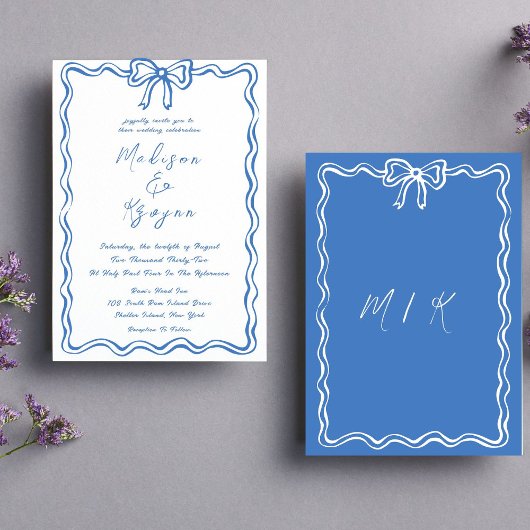 Whimsical Hand getrokken Doodles bruiloft Kaart