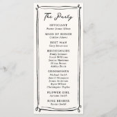 Whimsical Hand getrokken Doodles bruiloft Programmakaart (Achterkant)