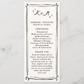 Whimsical Hand getrokken Doodles bruiloft Programmakaart (Voorkant)