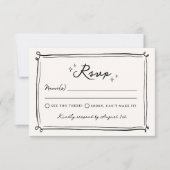 Whimsical Hand getrokken Doodles bruiloft RSVP Kaart (Voorkant)