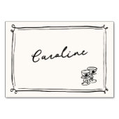 Whimsical Hand getrokken Doodles Place Card Kaart (Voorkant)