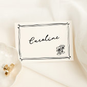 Whimsical Hand getrokken Doodles Place Card Kaart