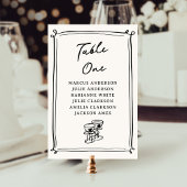 Whimsical Hand getrokken Doodles Tafelnummer