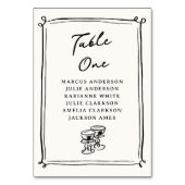 Whimsical Hand getrokken Doodles Tafelnummer (Voorkant)