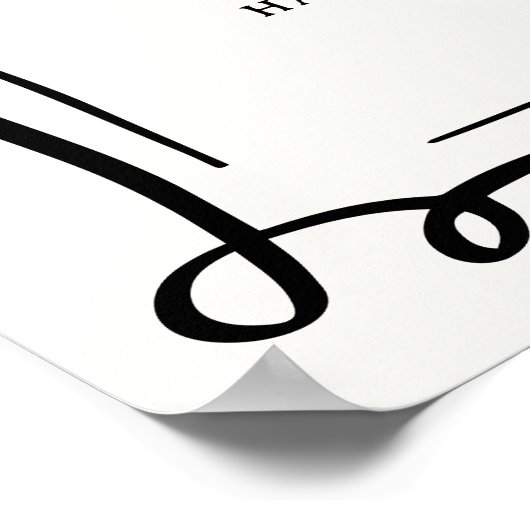 Whimsical Hand Getrokken Doodles Wedding Zitting G Poster (Hoek)