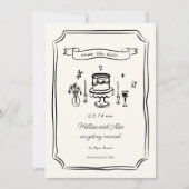 Whimsical Hand getrokken eigenzinnige bruiloft fot Save The Date (Voorkant)