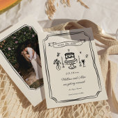 Whimsical Hand getrokken eigenzinnige bruiloft fot Save The Date