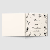 Whimsical Hand getrokken eigenzinnige bruiloft Gastenboek (Volledig)