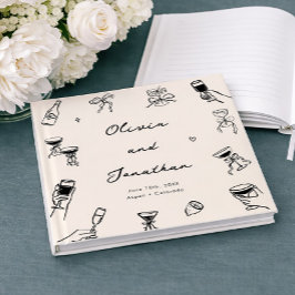 Whimsical Hand getrokken eigenzinnige bruiloft Gastenboek