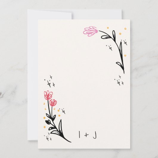 Whimsical Hand getrokken eigenzinnige Cupido repet Kaart (Achterkant)