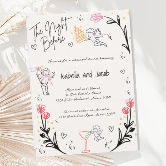 Whimsical Hand getrokken eigenzinnige Cupido repet Kaart