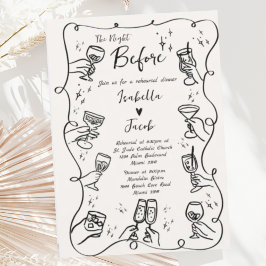 Whimsical Hand getrokken eigenzinnige golvende rep Kaart