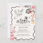 Whimsical Hand getrokken eigenzinnige golvende rep Kaart (Voorkant)