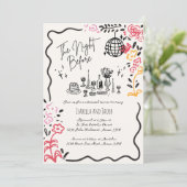 Whimsical Hand getrokken eigenzinnige golvende rep Kaart (Staand voorkant)