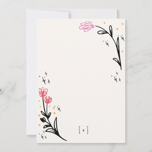 Whimsical Hand getrokken eigenzinnige golvende rep Kaart (Achterkant)