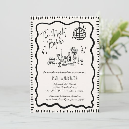 Whimsical Hand getrokken eigenzinnige golvende rep Kaart (Staand voorkant)